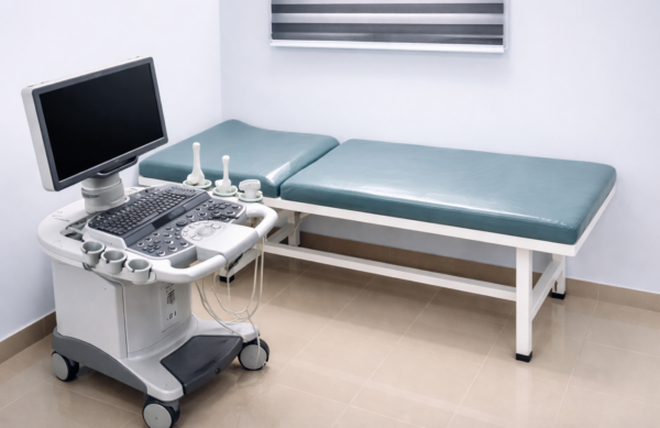 Medical examination room with ultrasound machine Medical examination room with ultrasound machine
